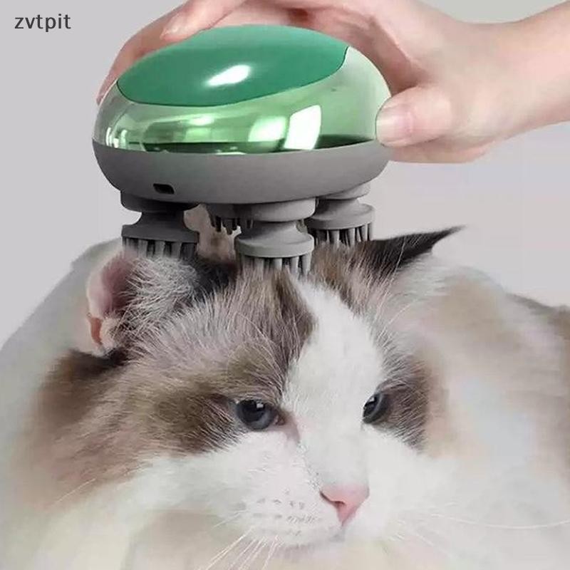 [ZPT] เครื่องนวดศีรษะไฟฟ้า Mutifunctional แมวสุนัขนวดหนังศีรษะชาร์จรายชื่อสัตว์เลี้ยง Body Relax Health Care เครื่องนวด TH