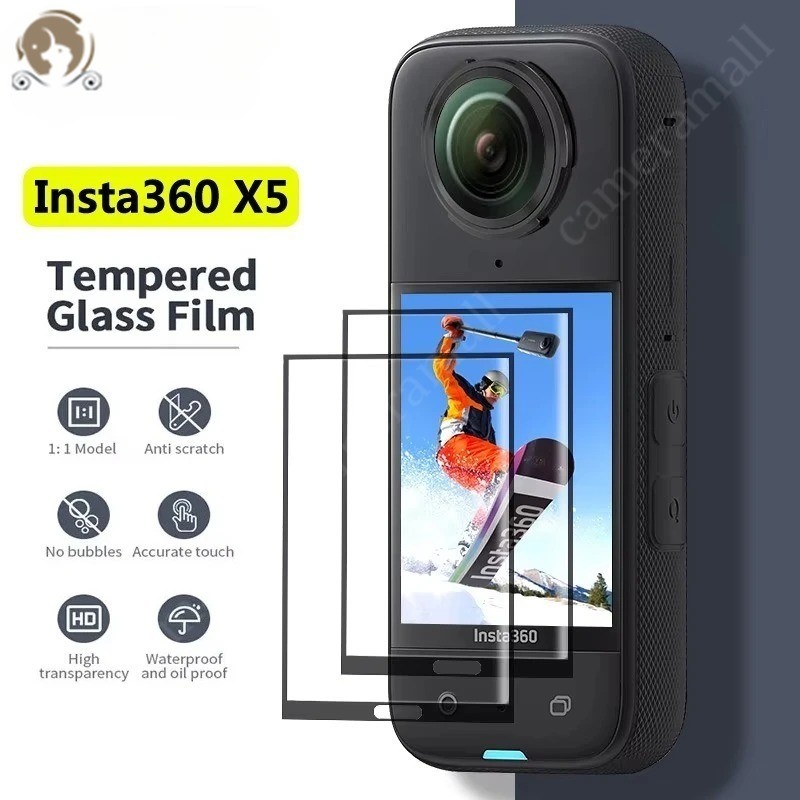 ฟิล์มกันรอยหน้าจอ HD สําหรับ Insta 360 X5 กระจกนิรภัยฟิล์มกันรอยขีดข่วนแบบเต็มครอบคลุมฟิล์มป้องกัน