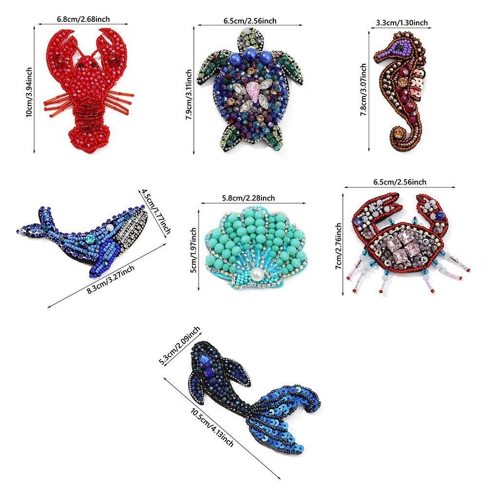 okhobby แพทช์ลูกปัด, Seahorse Crab Marine Animal Patch, รูปแบบเครื่องประดับปลาดาว Handmade การ์ตูนแพทช์สําหรับ DIY Craft & ผ้าตกแต่ง ราคา ถูกที่สุด ดีลบีเคเค แกลเลอรีภาพที่ 2