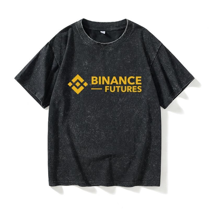 Binance ลายเข้ารหัส สเวตเตอร์แขนสั้น สำหรับทั้งชายและหญิง รอบคอดีไซน์ขนาดใหญ่