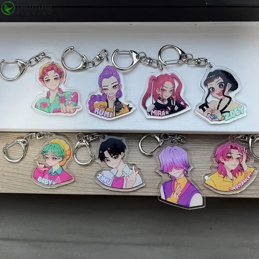 PIDDING พวงกุญแจ Kpop ขาย My Soul Rumi Zoey Jinu Mira พวงกุญแจ, Merch Huntrix Saja Boys Demon Hunters กระเป๋าเป้สะพายหลังตกแต่งเครื่องประดับอุปกรณ์เสริม