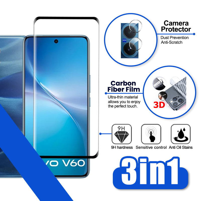 8K HD ฟิล์ม กระจกนิรภัยสำหรับ Vivo V60 V50 V40 V30 Pro V50e V40e V30e ฟิล์มกันรอยด้านหลังฟิล์มกันรอย