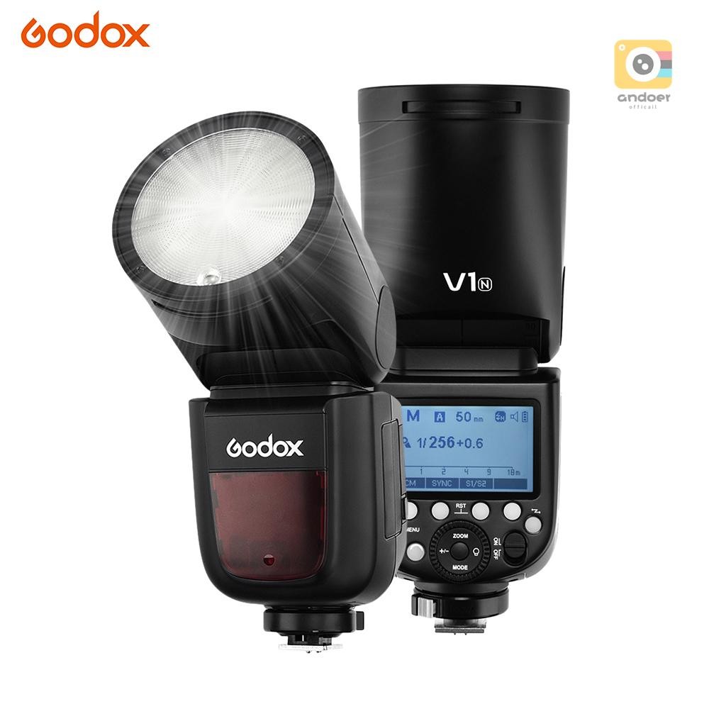 Godox V1N Professional กล้องแฟลช Speedlite Speedlight หัวกลมไร้สาย 2.4G Fresnel ซูมใช้งานร่วมกับ D53