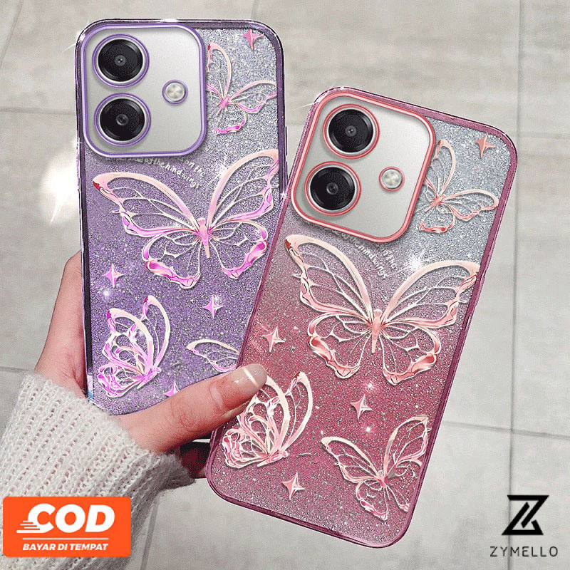 Phone Case OPPO A3X A3 5G A3 PRO เคสโทรศัพท์มือถือ TPU กันกระแทกคริสตัลผีเสื้อไฟฟ้า