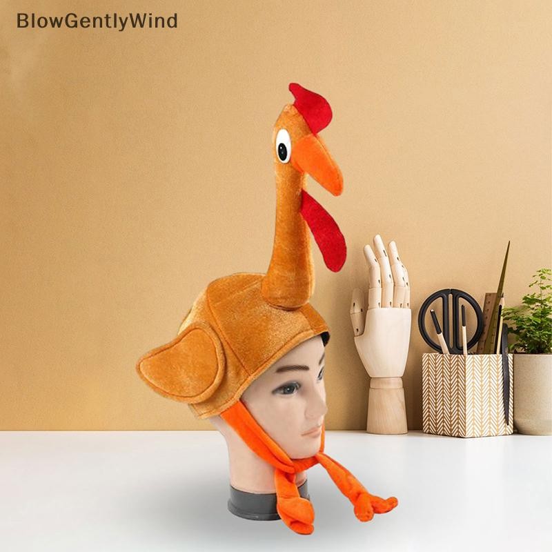 Blowgentlywind หมวกตลกหมวกไก่เครื่องแต่งกายอุปกรณ์เสริม Plush Headwear Photo Props ปีใหม่ BGW