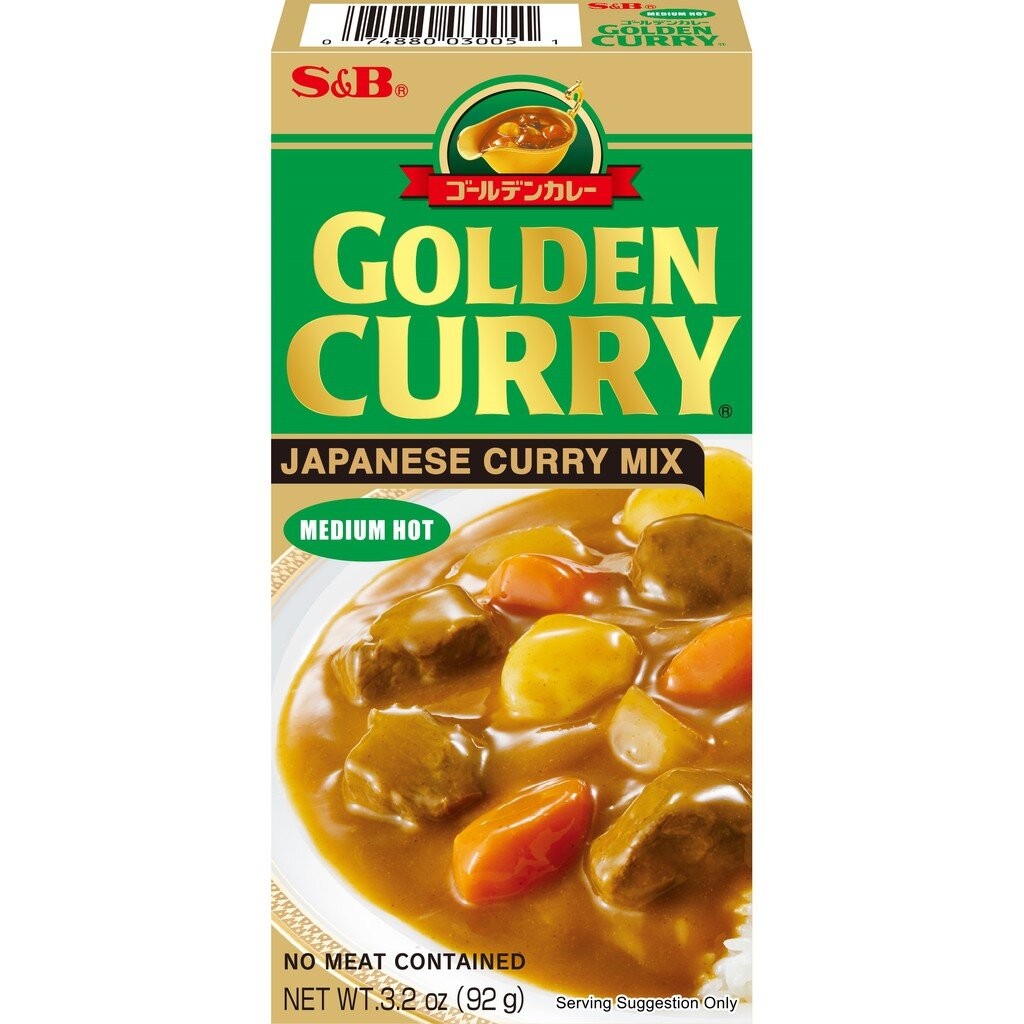 เครื่องแกงกะหรี่ก้อน เผ็ดกลาง S&B Golden Curry Sauce Mix Medium Hot 92 g. (05-8784)