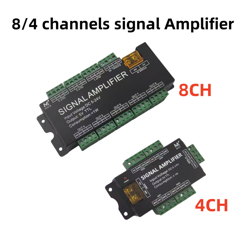 8ch LED 846 ช่องสัญญาณ 5V 12V 24V อินพุต, 5V TTL สัญญาณเอาต์พุตสําหรับ WS2811/2812B/WS2815/WS2813 ไฟ