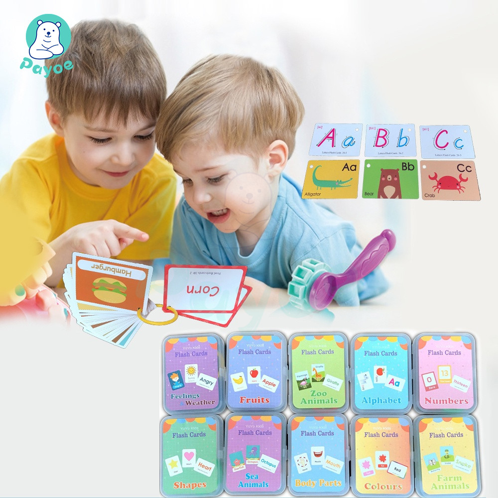 PAYOE Flash card การ์ดคำศัพท์ มี 13 หมวดหมู่ให้เลือก แฟลชการ์ด เสริมสร้างการเรียนรู้ภาษาอังกฤษ บัตรคำ