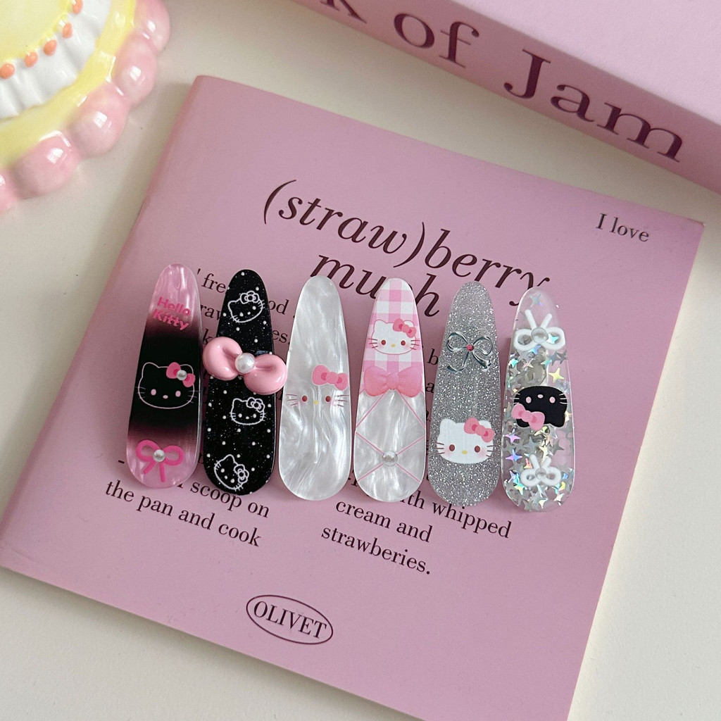 Sweet Cool HelloKitty กิ๊บติดผมสาวน่ารักโบว์ Kitty Duckbill คลิปแฟชั่น Bangs เครื่องประดับผม