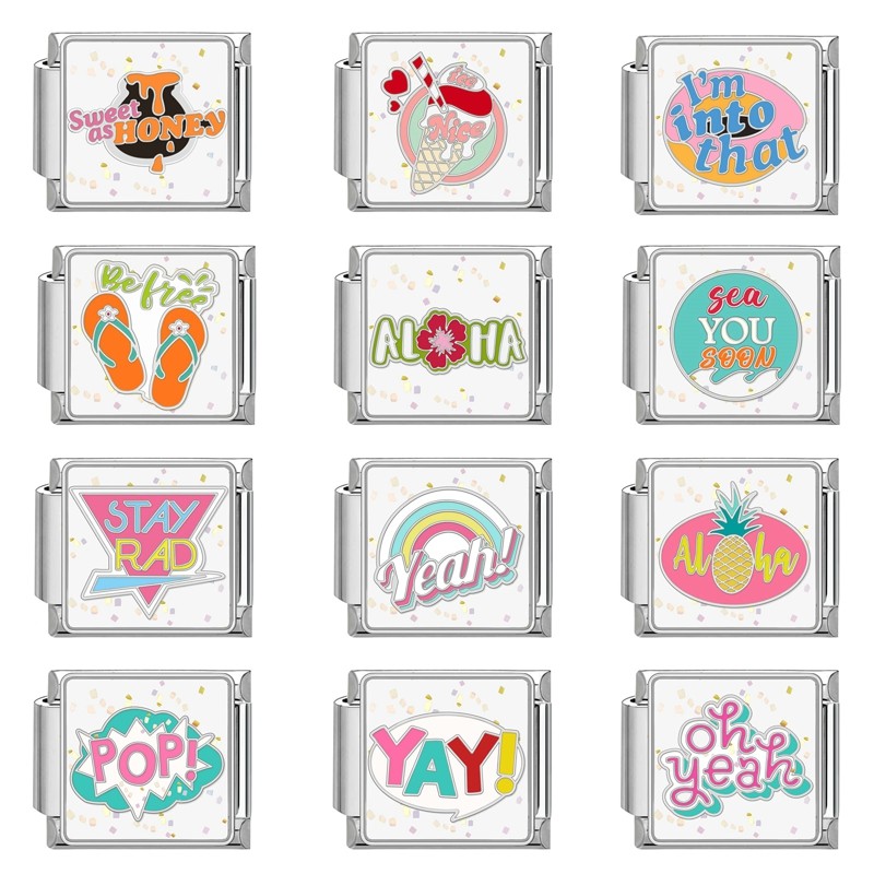อิตาเลี่ยน Charm Links สําหรับสร้อยข้อมือ Fit 9 มม.สร้อยข้อมือสแตนเลส Diy เครื่องประดับทําอุปกรณ์เสริม Retro บุคลิกภาพโมดูลสร้อยข้อมืออุปกรณ์เสริม