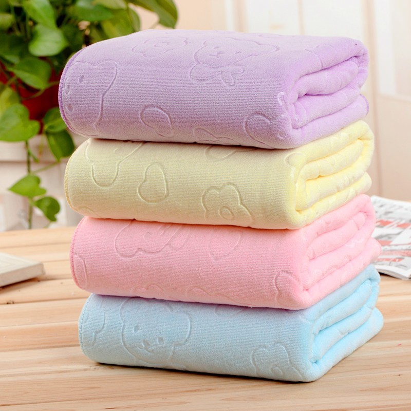 (F-140) ผ้าเช็ดตัว ผ้าขนหนู Towel ผ้านาโน เนื้อผ้าหนา นุ่ม สีสดใส มี 6 สี เลือกสีได้ middle size 35*75cm