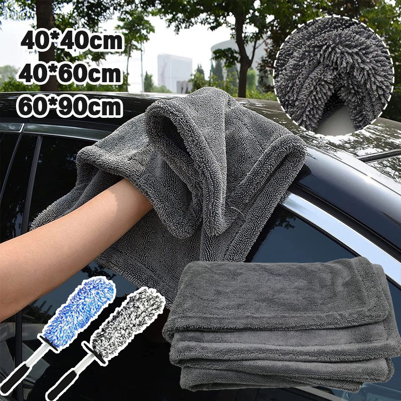 ผ้าเช็ดรถ ผ้าซับน้ำ Double Sided Twisted Drying Towel 1200 GSM ซับน้ำได้ทั้งคัน โดยไม่ต้องบิดน้ำ หนานุ่ม ปลอดภัยต่อสีรถ ราคา ถูกที่สุด ดีลบีเคเค