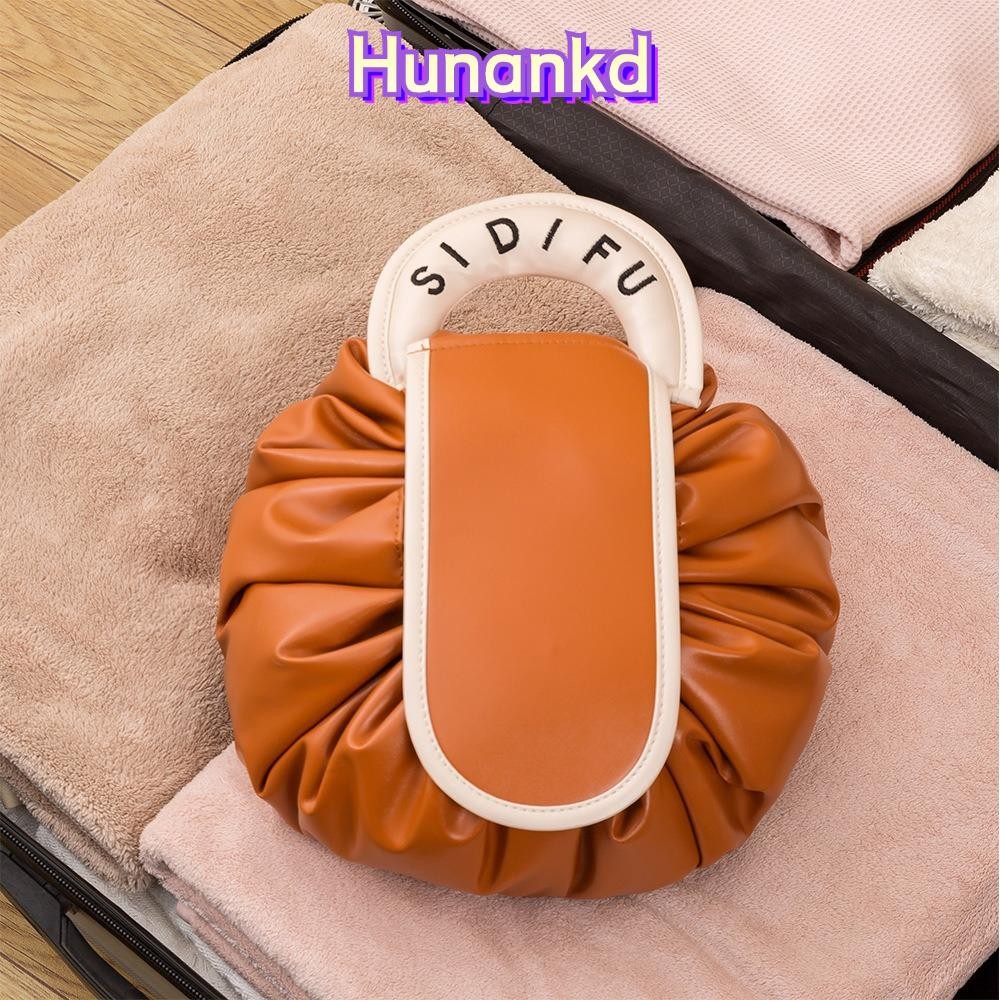 Huan กระเป๋าแต่งหน้าใหม่ กันน้ํา แฟชั่น Drawstring กระเป๋าเครื่องสําอางความจุขนาดใหญ่ กระเป๋าเดินทางแบบพกพา ของใช้ประจําวัน