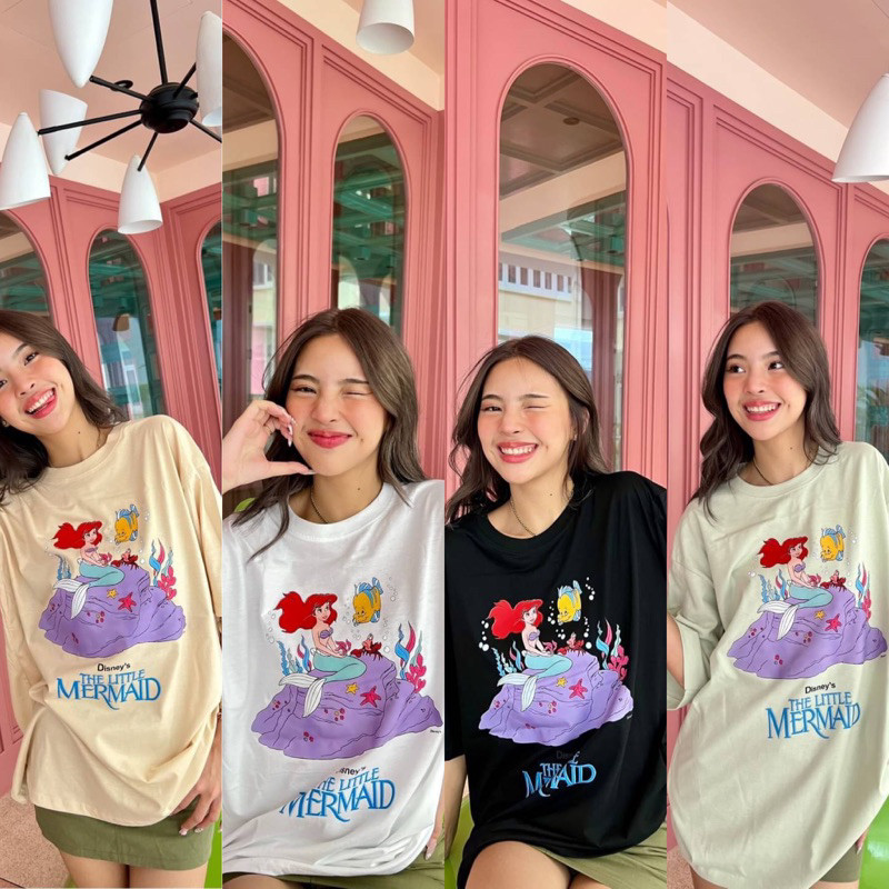 COD✅ (ส่งจากกรุงเทพ)BOOM Shop 🧸เสื้อยืดOversize kancha แอเรียลม่วง cotton 100 S-3XL