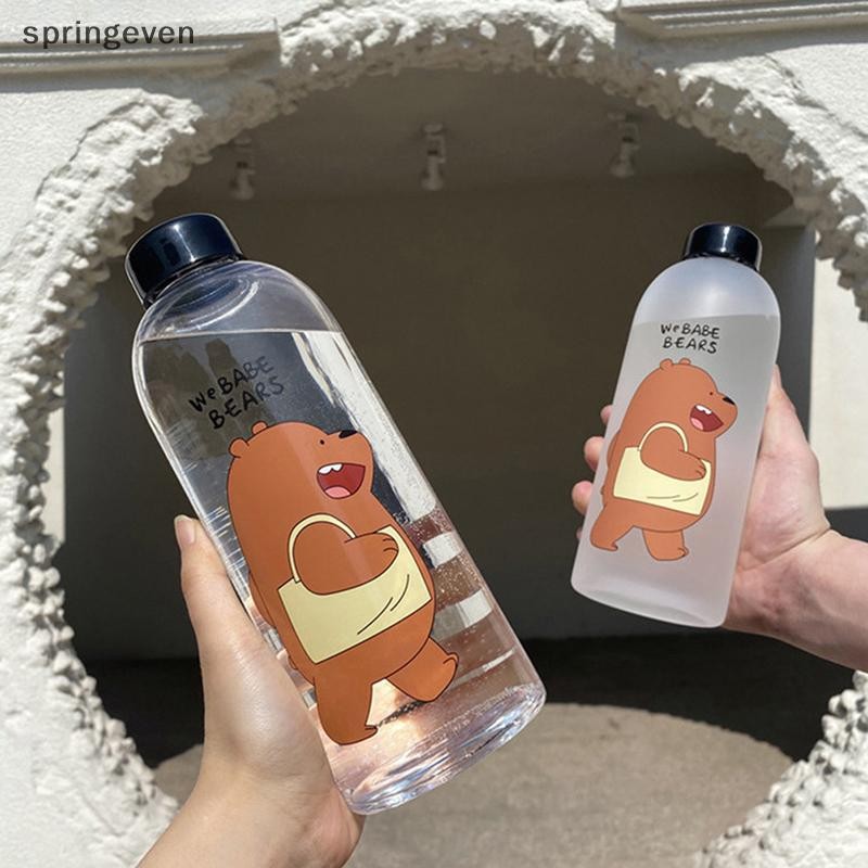 [springeven] ขวดน้ํา 1000 มล. ถ้วยแพนด้า ขวดน้ําโปร่งใส Drinkware ถ้วยรั่วสต็อกใหม่
