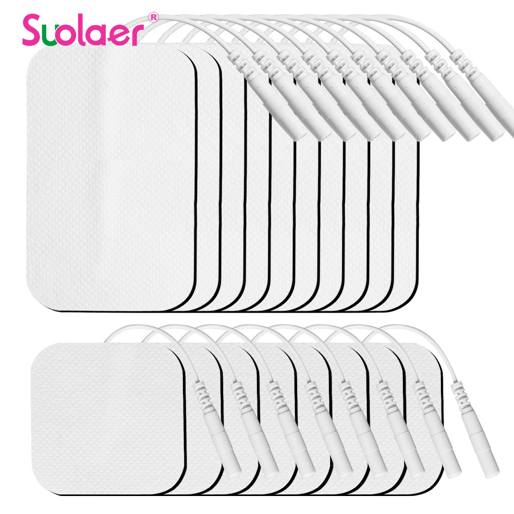 Suolaer 10PCS Electrode Pads เจลสําหรับ Tens การฝังเข็มกายภาพบําบัดนวดแพทช์ Slimming Pulse สติกเกอร์