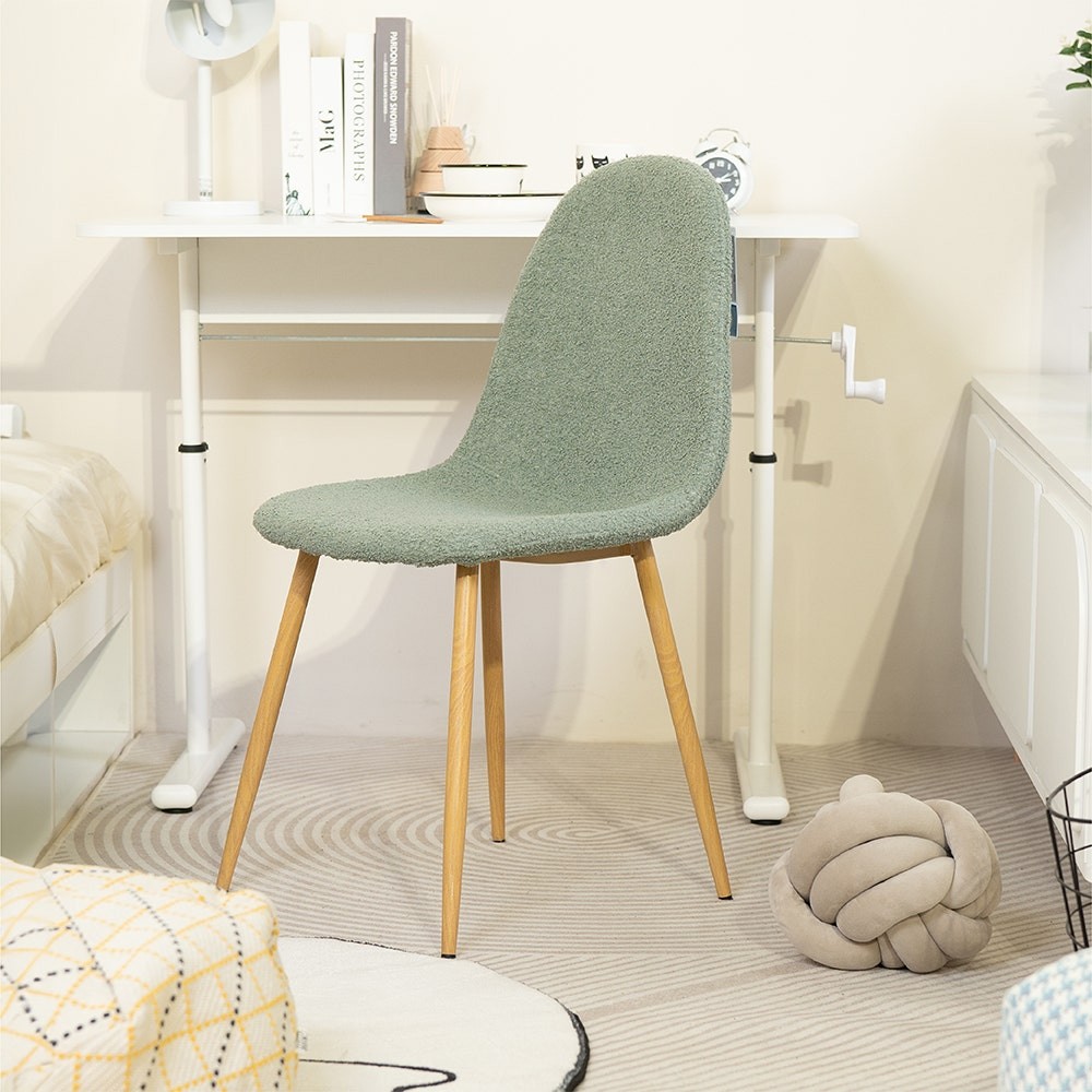 Koncept Furniture เก้าอี้ KC-PLAY รุ่น JERIC ขาเหล็กสีไม้ธรรมชาติ ผ้าเขียว (46x54x87 ซม.) แบรนด์ KONCEPT FURNITURE