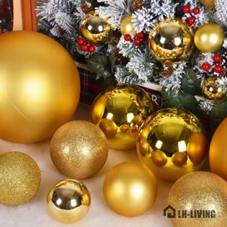 ลูกบอลตกแต่งคริสต์มาส 6-30 ซม.ลูกบอลพลาสติกแวววาวสีทองจี้ต้น…