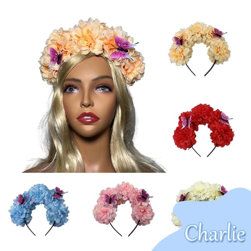 Char Eye Catching ที่คาดผมดอกไม้สําหรับเจ้าสาวที่คาดผมดอกไม้สําหรับงานแต่งงานฤดูใบไม้ผลิ