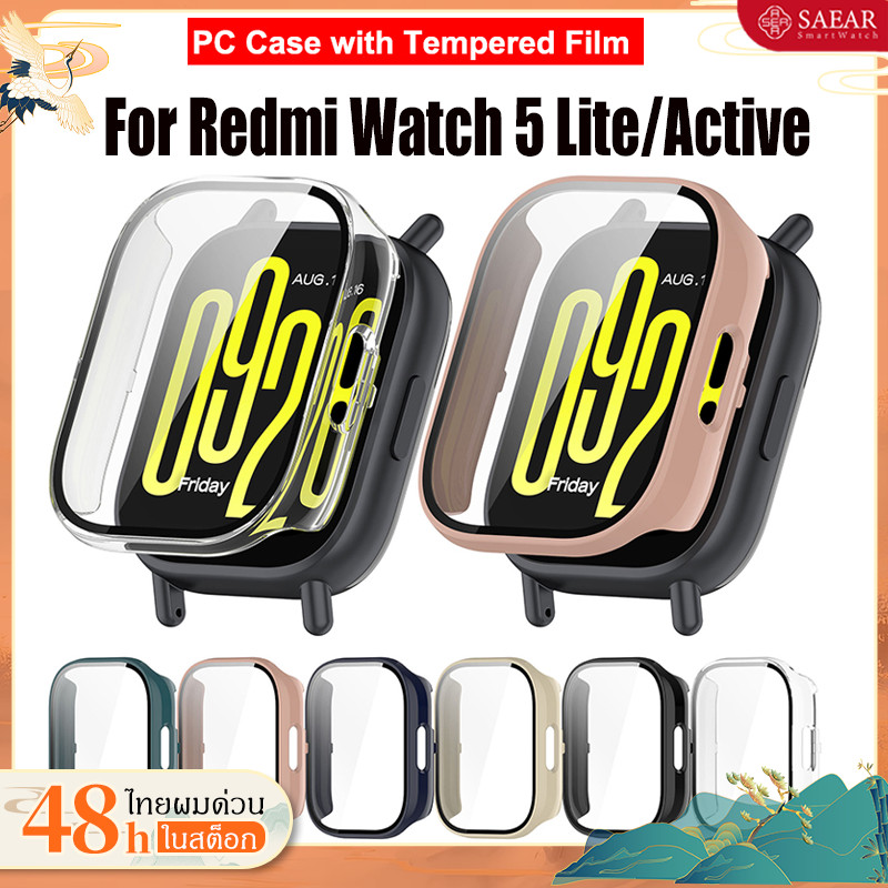 เคส Redmi Watch5 Lite สำหรับ Redmi Watch5 Active PC เคสพร้อมฟิล์มนิรภัย การป้องกันแบบออลอินวัน กันน้ำและกันฝุ่น
