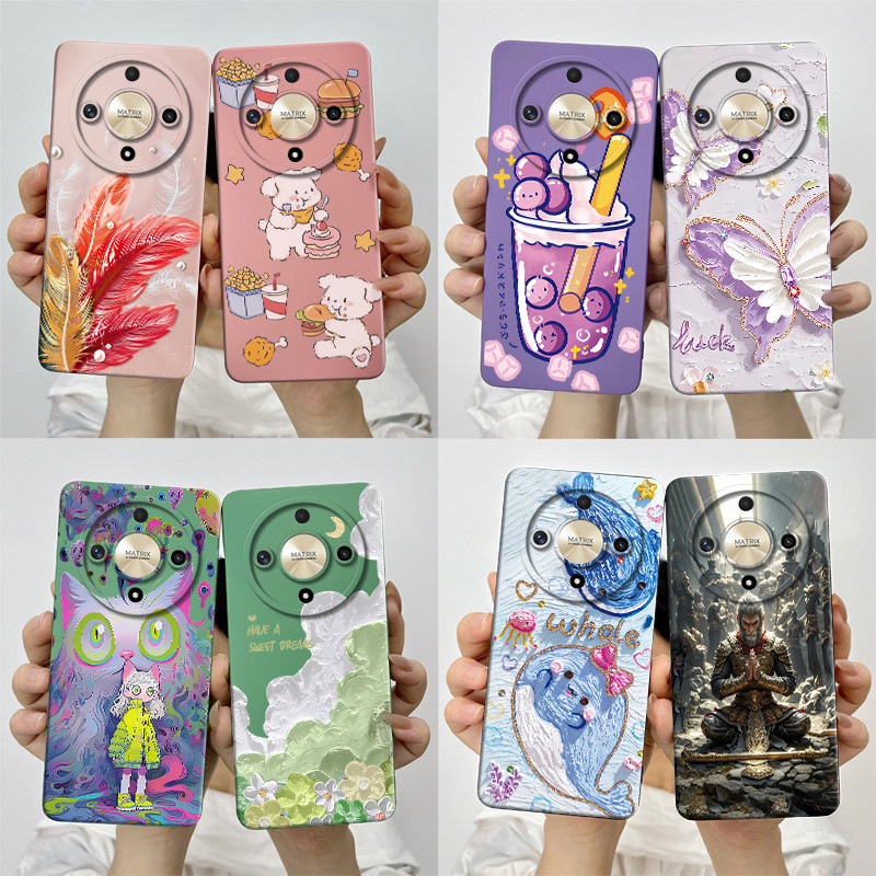 สําหรับ Honor X9A 5g / Magic5 Lite 5g เคสโทรศัพท์ RMO-NX1 RMO-NX3 ซิลิโคนอ่อนนุ่มหวานทาสีป้องกันปกหลังเปลือกน่ารักการ์ตูนพิมพ์ปลอกกันกระแทก