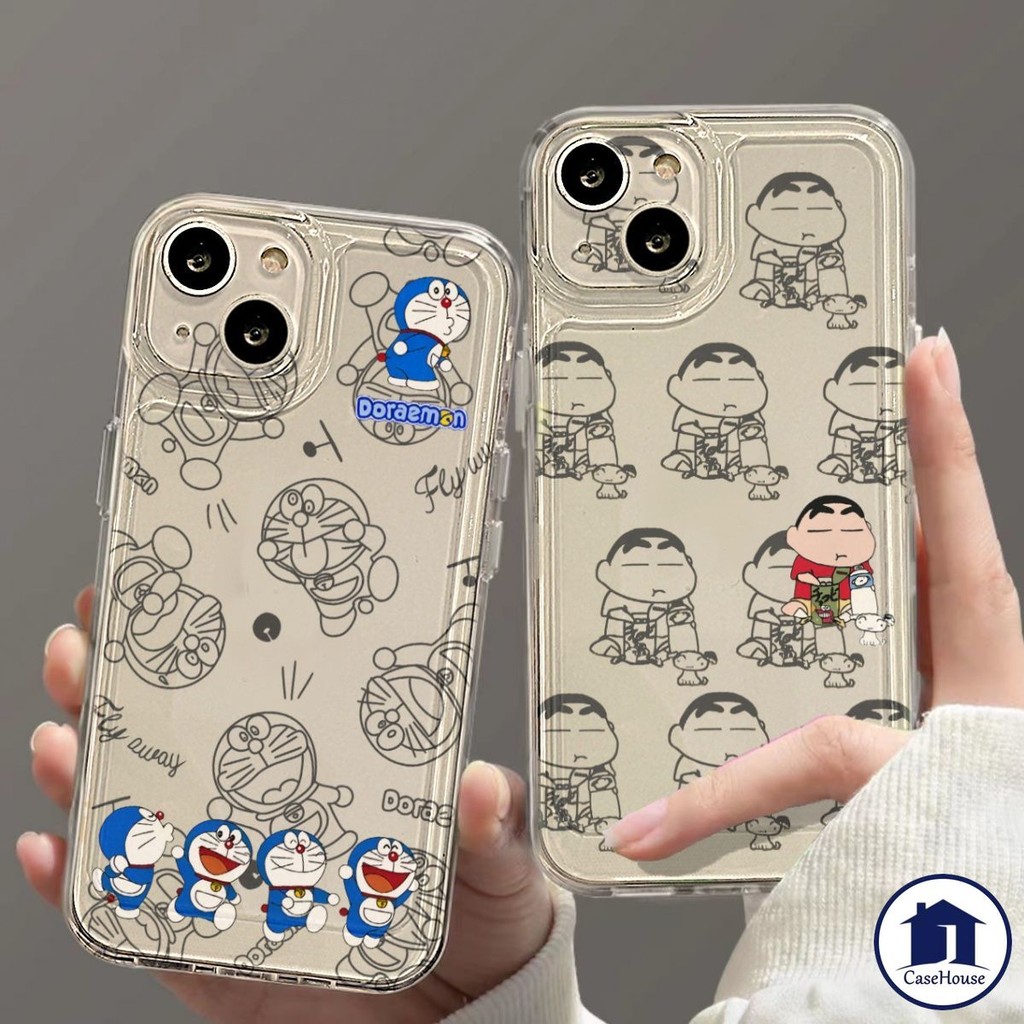 เคสนิ่มใสลายเครยอนชินจังสุดน่ารัก เข้ากันได้กับ iPhone XR 7 8 Plus 11 12 14 Pro Max 15 13 Pro Max X 12 13 Pro XS Max SE