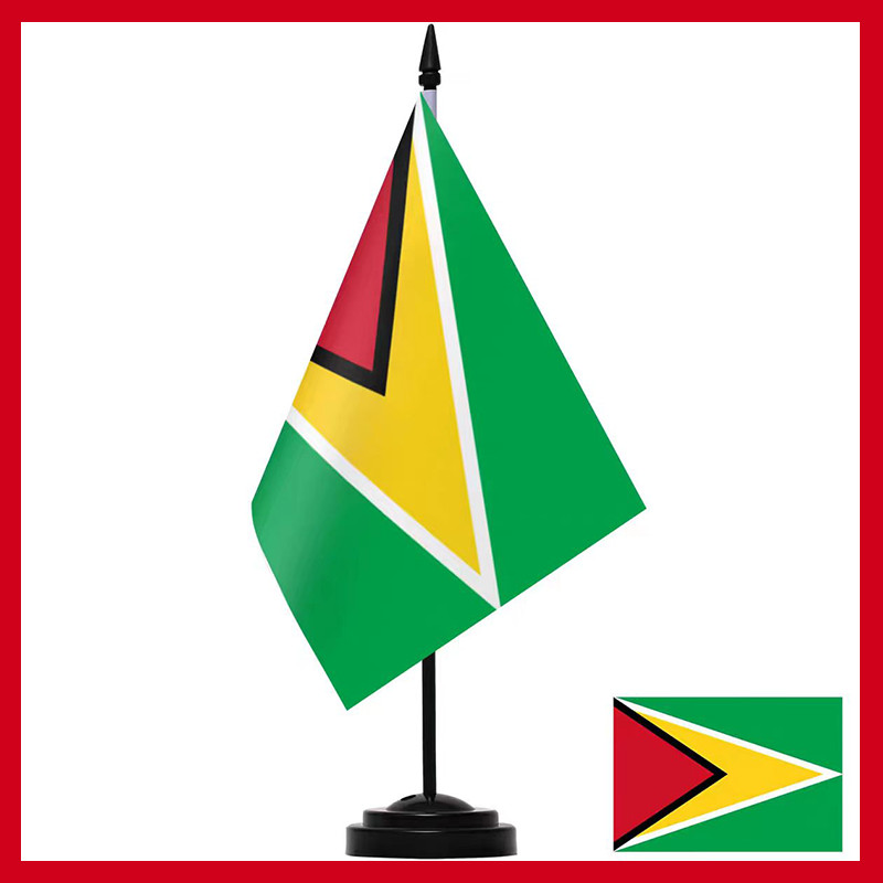 ชุดเดสก์ท็อปธงโต๊ะ Guiana Deluxe Flag of Guyana