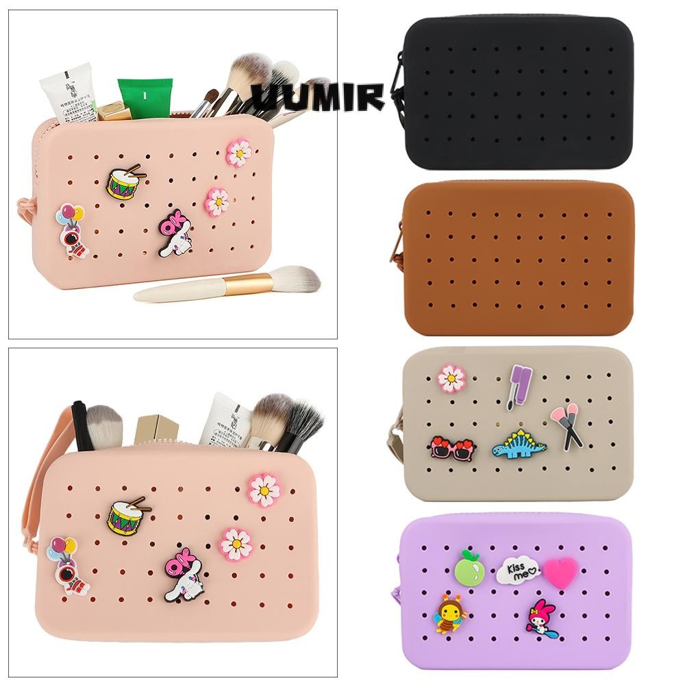 Uumir กระเป๋าเก็บของ, กระเป๋าเครื่องสําอางซิลิโคน DIY, ดินสอความจุขนาดใหญ่มัลติฟังก์ชั่น