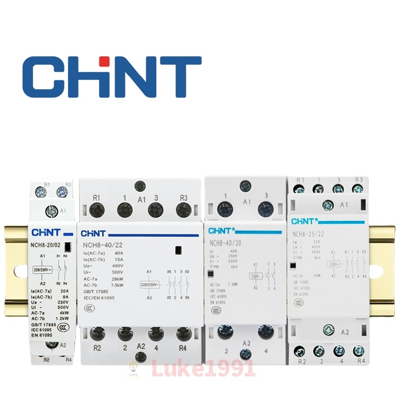 Chnt NCH8  คอนแทคเตอร์ AC ในครัวเรือน 220v NCH8-20A NCH8-25A NCH8-40A NCH8-63A