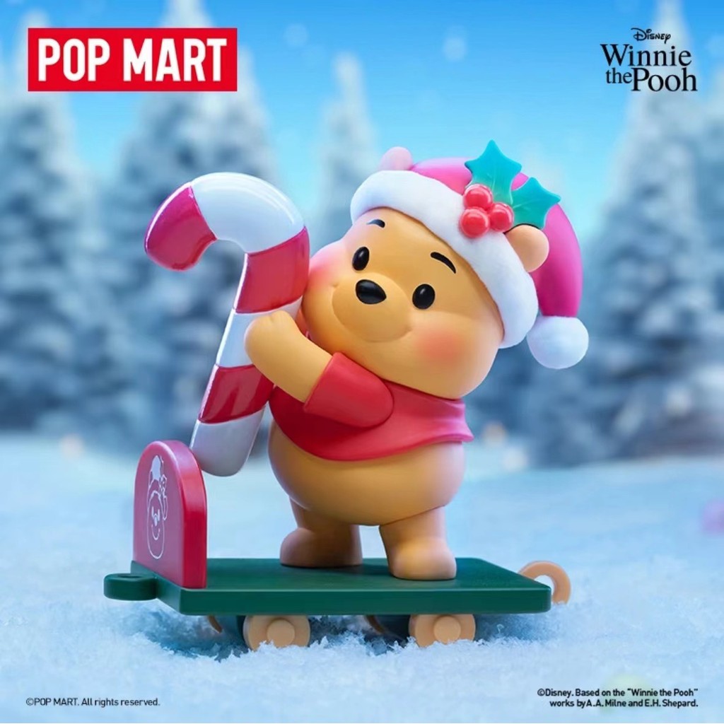 Popmart Bubble Mart Disney Winnie The Pooh Gift Delivery Series Handmart Blind Box ของขวัญคริสต์มาส