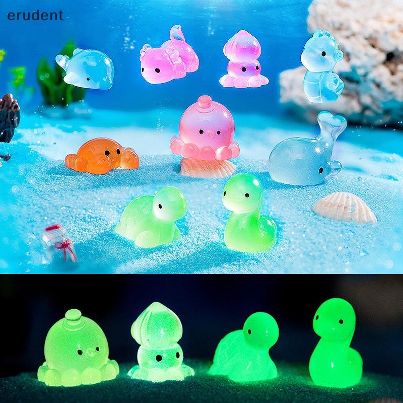 Erudent Creative Luminous เต่าปู Octopus เครื่องประดับสัตว์ทะเล Aquarium ปลาภูมิทัศน์ Figurine ตกแต่งบ้านของขวัญใหม่