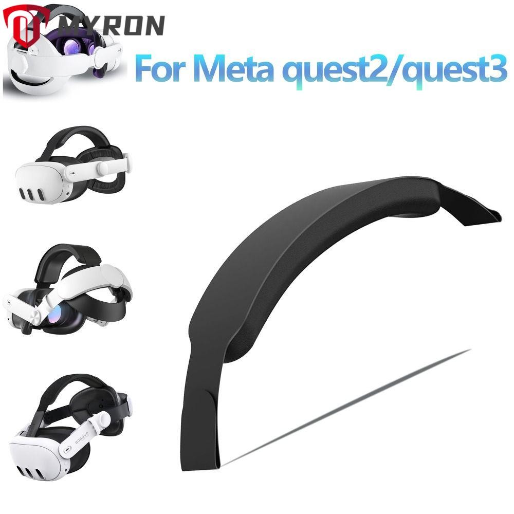Myron สายรัดรองรับคงที่ ที่คาดผม VR บรรเทาความเครียด ตะขอหนังปรับได้ ห่วง VR Head Top Strap สําหรับ Meta Quest 3 2
