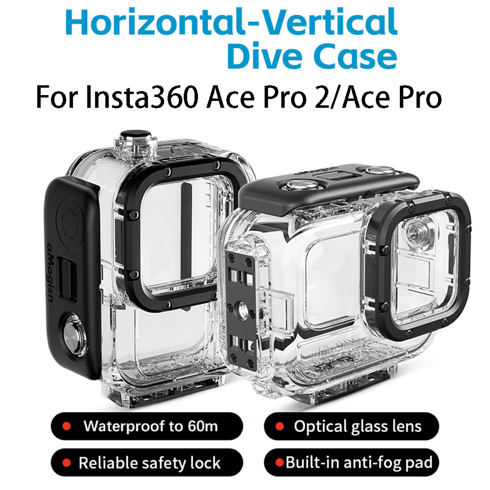 สําหรับ Insta360 Ace Pro 2 60-เมตรกรณีกันน้ําสําหรับ Insta360 Ace Pro 2 กรณีกันน้ําสําหรับกล้องสําหร