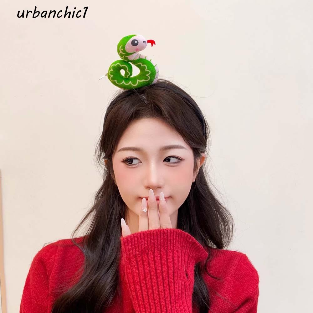 Urbanchic ที่คาดผมงูตุ๊กตา, ล้างหน้าสไตล์เกาหลีที่คาดผมงูตุ๊กตา, หมวกตลกปีใหม่ลื่นปีใหม่ห่วงผมกลางแจ้ง
