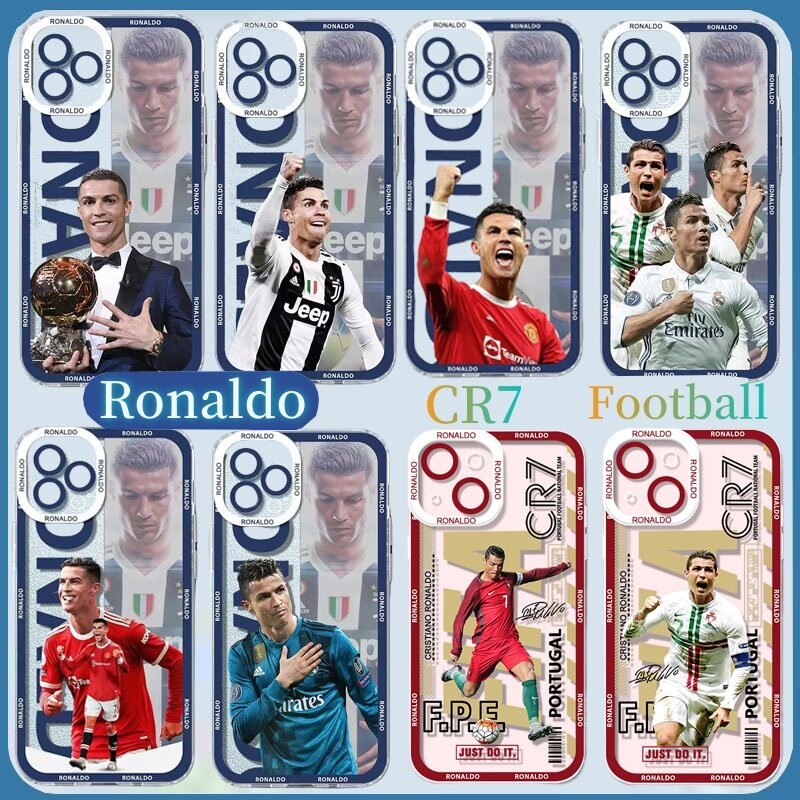 Mr.football Superstar Ronaldo Cool CR7 สําหรับ OPPO A3 PRO 5G A3X A38 A18 A98 A58 A78 A79 A57 2022 A33 A53 2020 RENO 5F Lite Realme C63 C61 C65 C51 นุ่มเคสโทรศัพท์