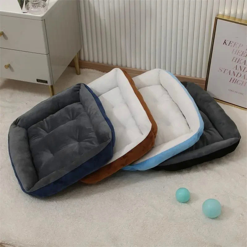 Dog Bed Cat Pet Square Kennel Medium Small Dog Sofa Bed Cushion Pet Calming Dog Bed House Pet Suppli