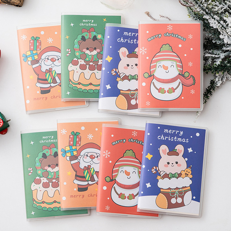 60แผ่นการ์ตูนคริสต์มาสชุดโน๊ตบุ๊คก7ยางแขนปกหนังสือนักเรียนแบบพกพาไดอารี่หนังสือกระเป๋า สมุดบันทึก