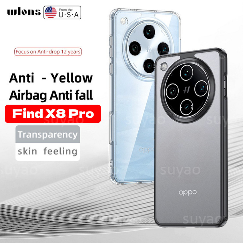 สําหรับoppoค้นหาx8 Pro X8Pro X7 Ultra X6 2024 เคสโทรศัพท์ปลอกใสFindX8Proพลาสติกแข็งFrosted Matte PCเกราะกันกระแทกแฟชั่นเลนส์ป้องกันปกหลัง