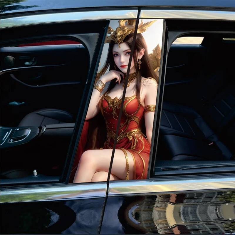 Black Wukong Medusa Car B- Pillar Personalized Painted Center Pillar Stickers Decorative Protection Graffiti Creative Bumper Stickers XCxS