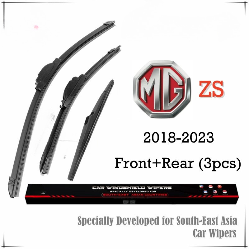 (ด้านหน้า+หลัง 3 ชิ้น) ชุดใบปัดน้ําฝน MG ZS สําหรับ 2018 ถึง 2023 รุ่น ZS SUV Car Window Wipers Bundle (ประเภทกล้วย+หลังเดิม)