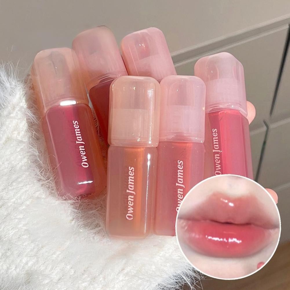 Mirror Face Lip Glaze Water Light Lip Gloss ลิปสติกกันน้ําติดทนนาน Non-Stick