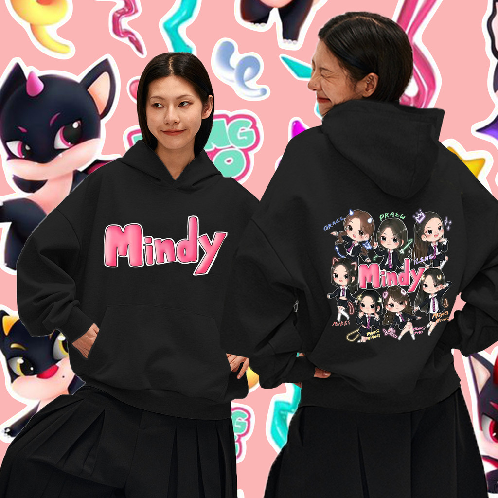 Hoodies M-3xl เสื้อคลุมด้วยผ้าพิมพ์ Mindy เสื้อฮู้ดแขนยาวผู้หญิง