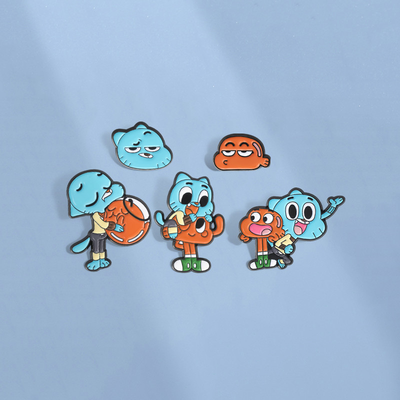 การ์ตูน Gumball Darwin Pin The Amazing World of Gumball เข็มกลัดการ์ตูน Animation Pins ป้ายปกเครื่อง