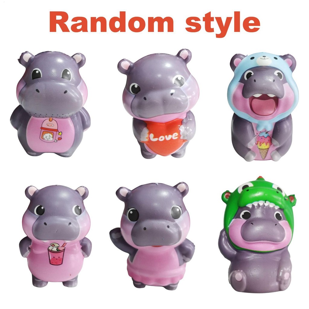 Moo deng Hippo Squeeze ของเล่นป้องกันความเครียด Pygmy Hippo ของเล่นการ์ตูนสัตว์ Fidget ของเล่น yonte
