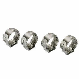 Urlwall 100PCS 304 สแตนเลสสตีลแหวนท่อ Clamps หูเดียวคลิปท่อ Clamp Assortment ชุด 5.3 มม.-15.3 มม.Clamps สําหรับหลอดคลิปน้ํา