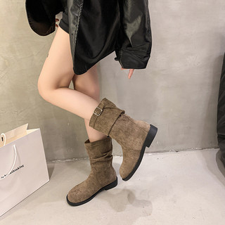 Chunky Heel Mid-Tube Boots Knight Boots Short Boots Martin Boot