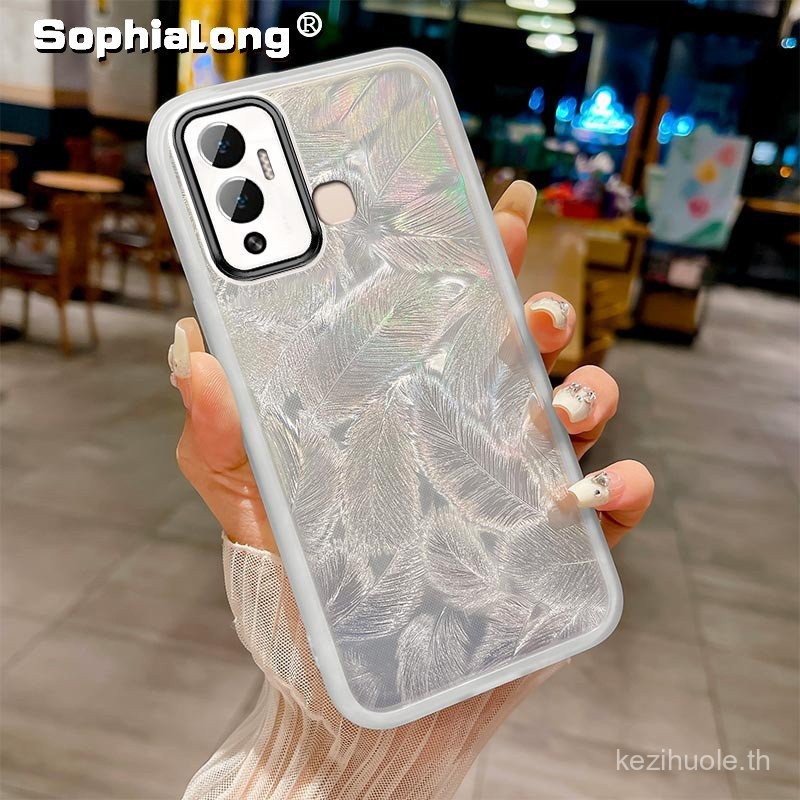 Infinix Hot 20 4G 12 Play NFC 12I X6826 X6817 X665B X6816 X6826C Soft shinning Feather กล้องเลนส์ป้องกันปกหลัง dxsq