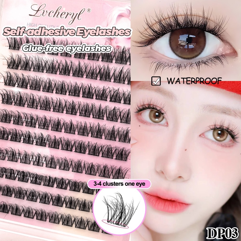 [ฟรีแหนบ] 10แถวขนตากาวในตัวนํามาใช้ใหม่กาวติดขนตาปลอมกันน้ําสไตล์ธรรมชาติสําหรับผู้เริ่มต้นแต่งหน้า
