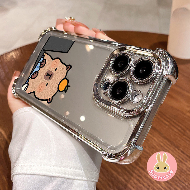 แฟชั่นน่ารัก Capybara ทํางานเคสโทรศัพท์สําหรับ Vivo V40 Lite X200 Pro Mini Y300 Y200 Pro Y100i Y20 Y20i Y20S Y38 5G Y18 4G V29E การ์ตูนสัตว์กันกระแทกกลับกรณี - รูปที่ 2