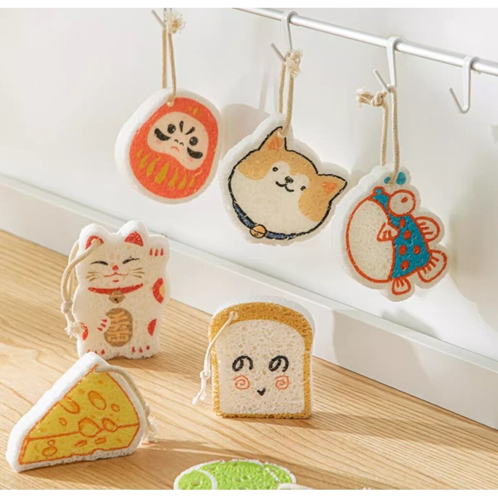 Omocha - Sponge ฟองน้ำลายน่ารัก ผลิตจากใยเซลลูโลสธรรมชาติ